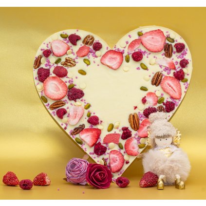 Velké srdce z bílé čokolády